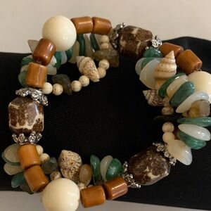 Artisan Beaded Bracelet with Natural Tones